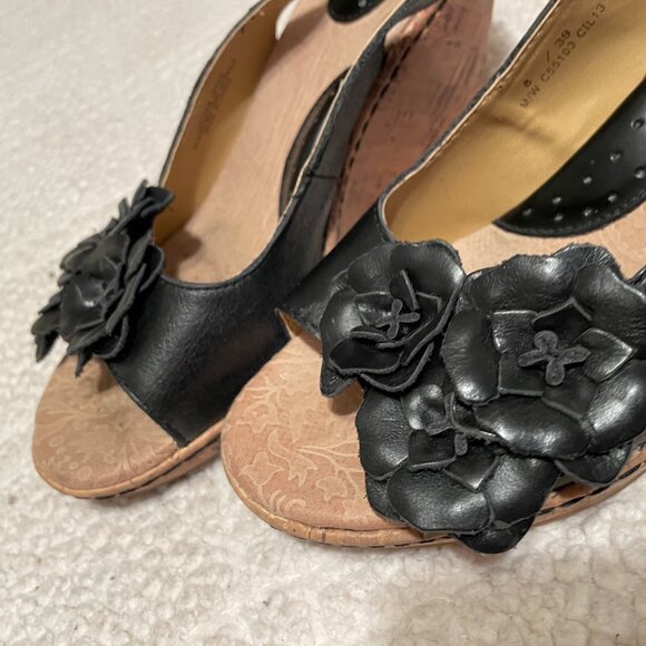 BOC Black Leather Size 8 Slingbacks - Picture 5 of 6